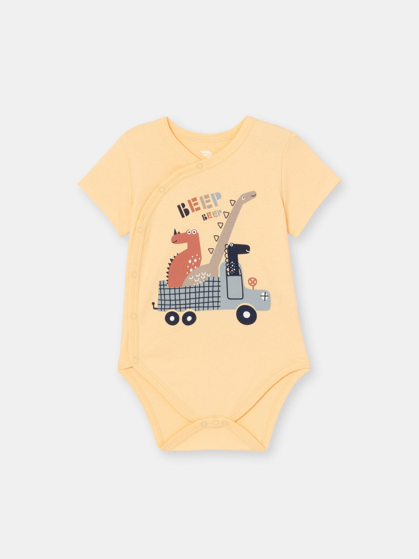 Short Sleeve Dino Adventure Bodysuit - - Yellow