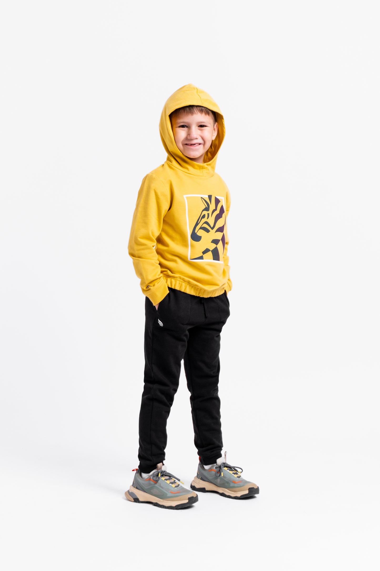 Hoodie Sweatshirt with (Zebra) Reflective Graphic - Yellow