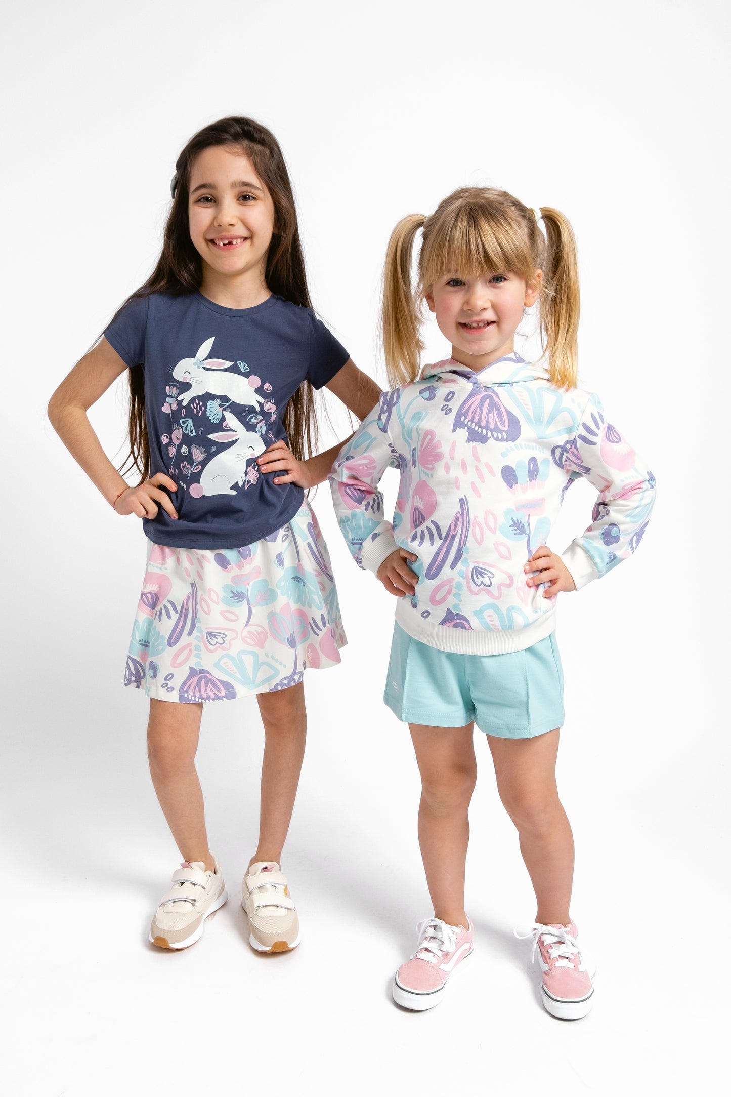 Cherubino "Playful Twirl" Watercolor Floral Skort for Girls