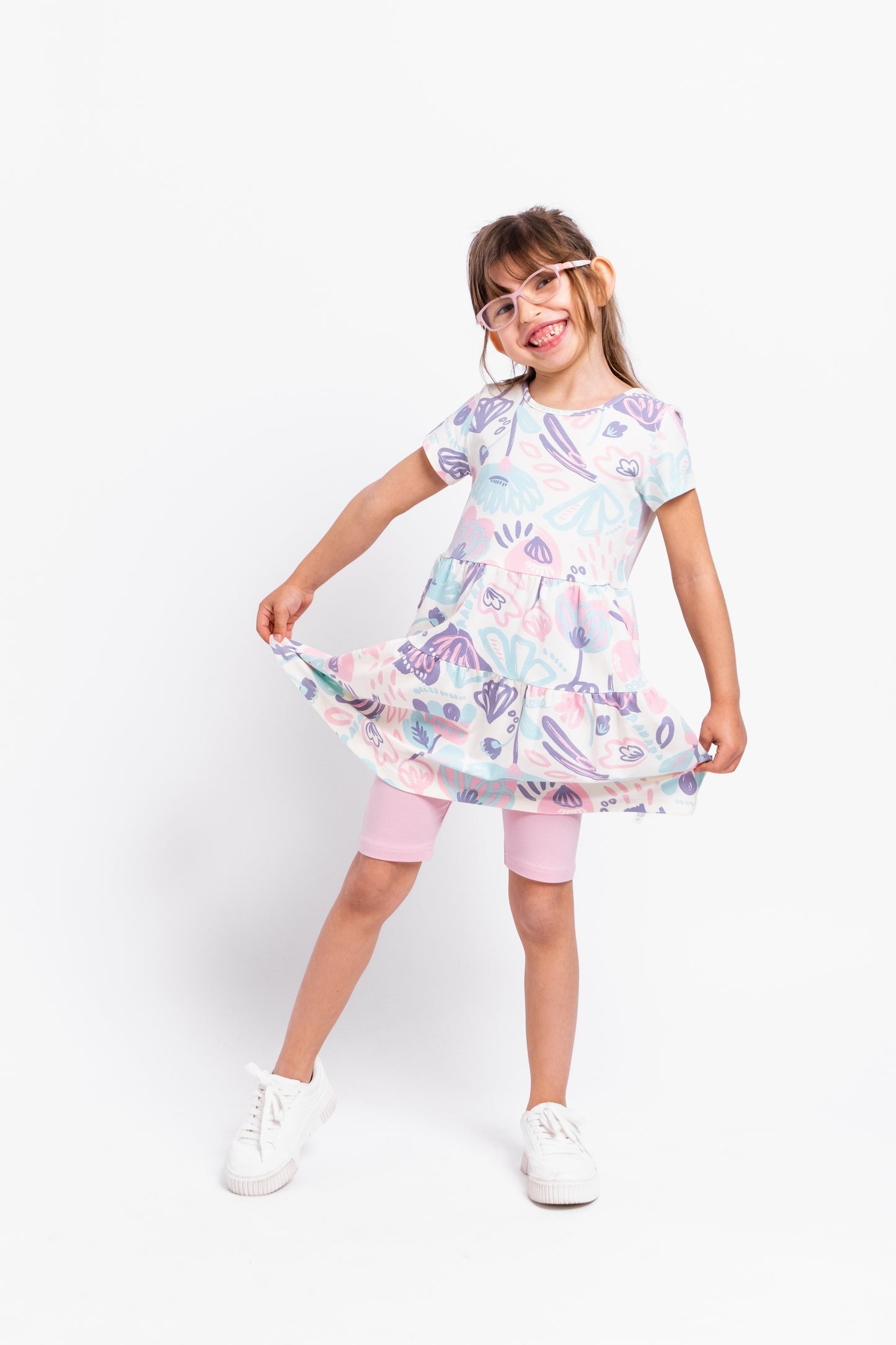 Cherubino "Garden Delight" Watercolor Floral Dress for Girls