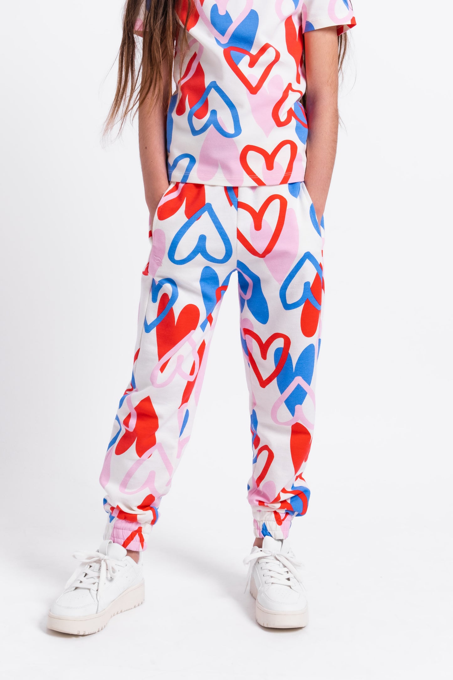 Patterned Jogger Sweatpants (in Heart Graffiti) - Multicolor