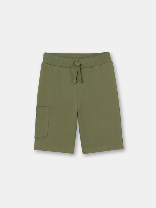 Solid Cargo Pocket Shorts with Drawstring Waistband - Olive