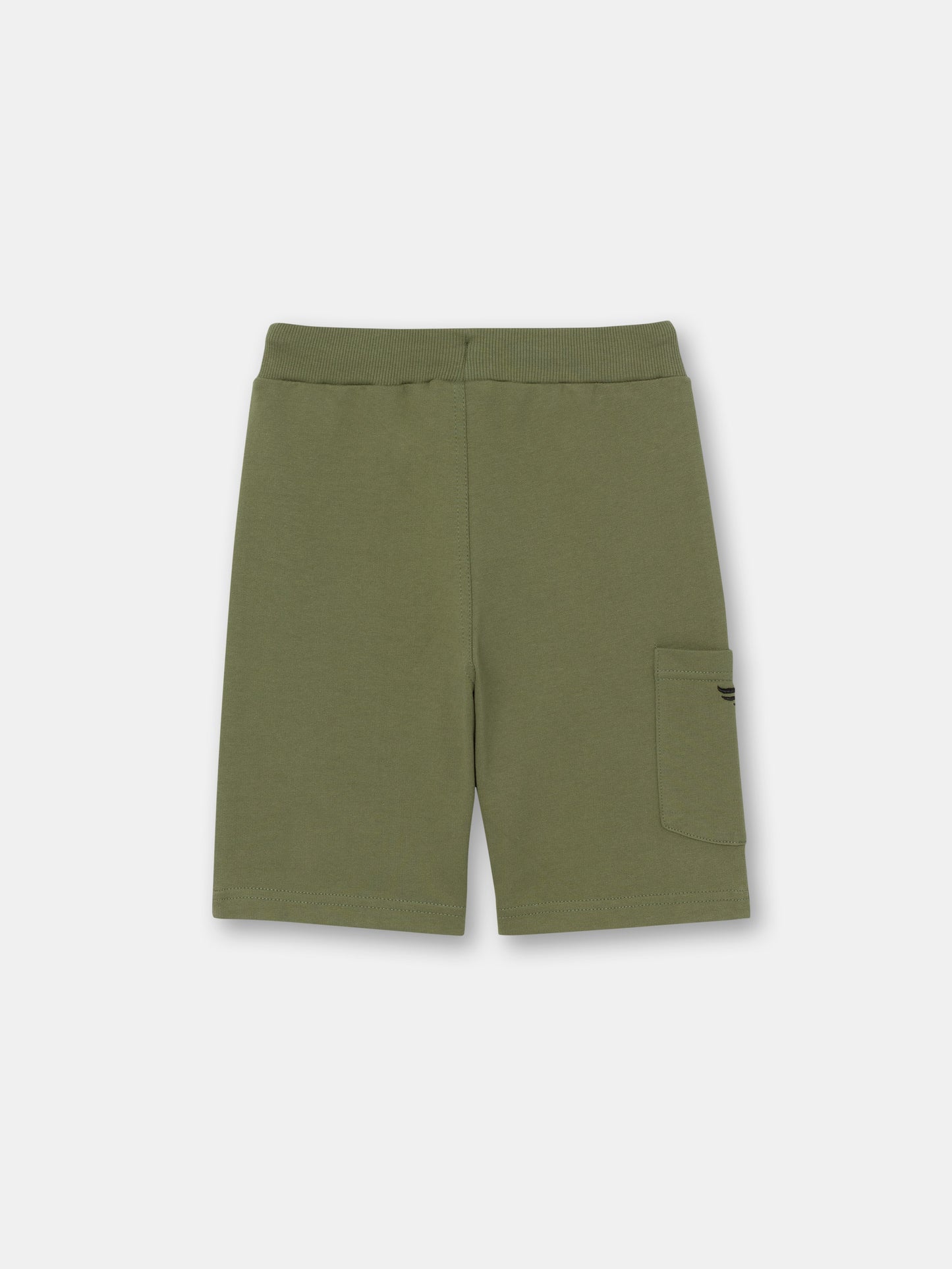 Solid Cargo Pocket Shorts with Drawstring Waistband - Olive