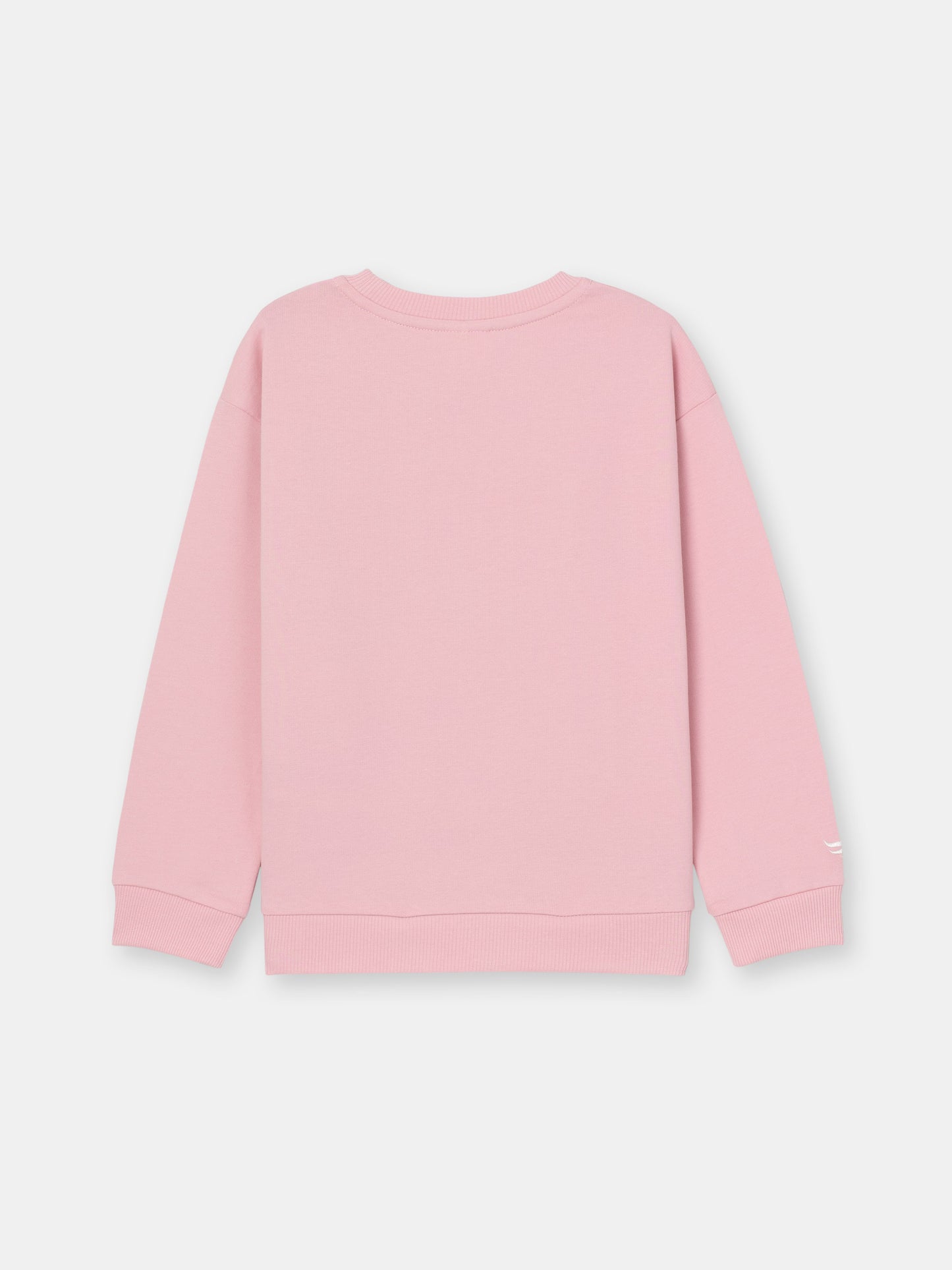 Solid Sweatshirt with (Magique) Chenille emboidery - Pink