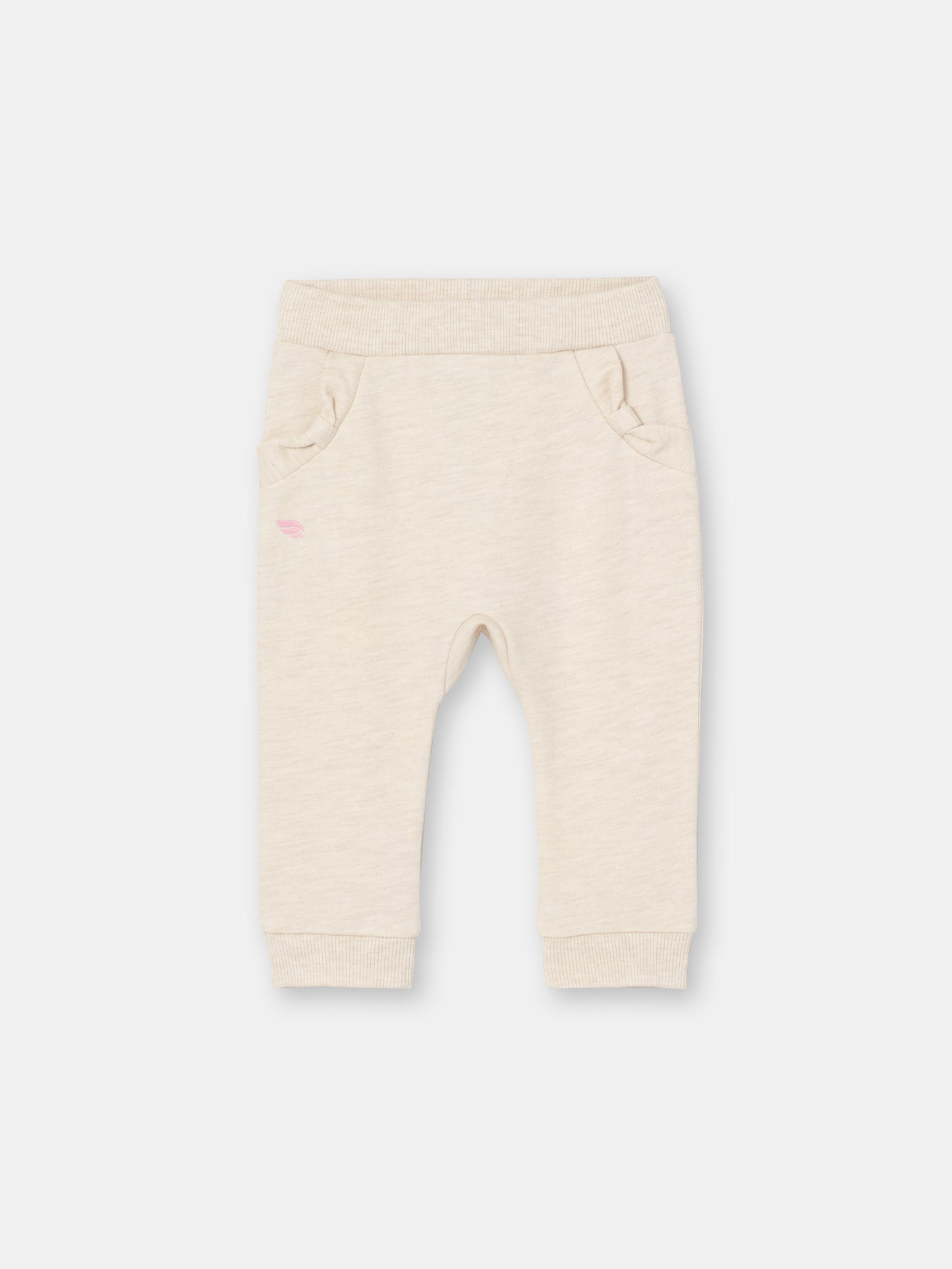 Ruffle Pocket Ribbed Cuff Joggers (in Solid) - Ecru